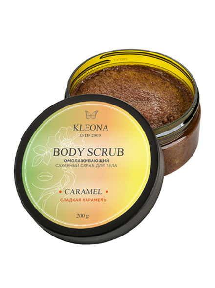 Скраб Kleona для тела сахарный Сладкая карамель 200 г