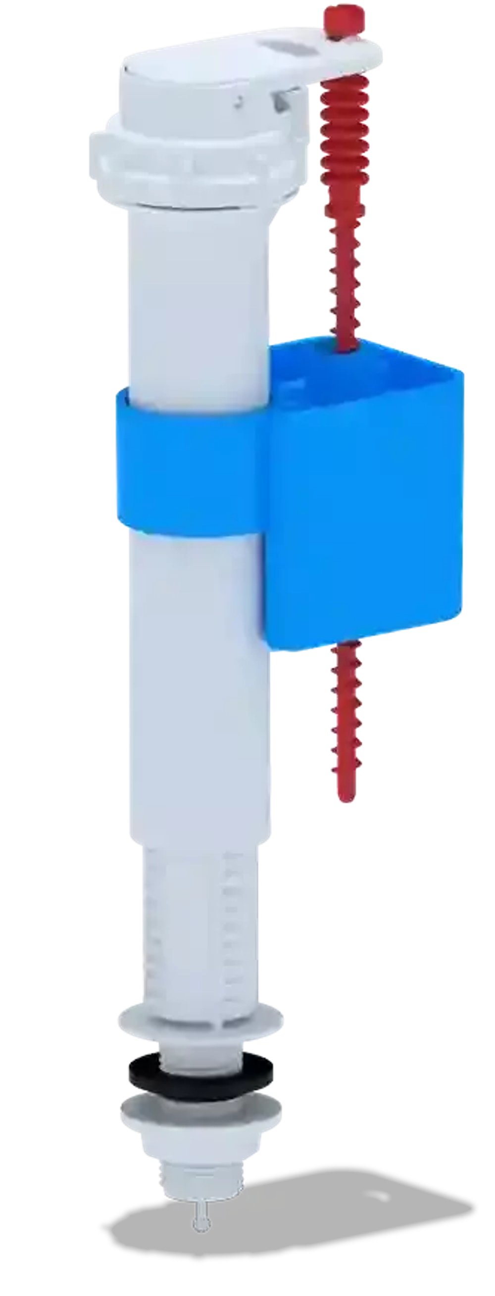 Наливной механизм бачка унитаза с нижней подводкой и пластиковой резьбой диаметром 1/2"