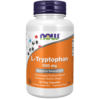 Now Foods L-Tryptophan 500 mg 60 / 120 veg capsules , L-триптофан