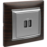 Розетка USB тип А / тип А 3000мА 15Вт - алюминий Valena Classic LEGRAND