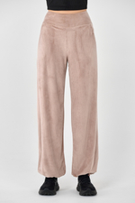 Брюки велюровые широкие с манжетами с карманами