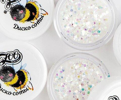 1332 Шестигранники микс "Диско соты" 2 г, ZOO NAIL ART
