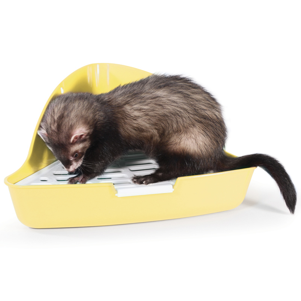 Туалет угловой для кроликов и хорьков "Амели" (сетка в комплекте), 270*270*160мм, серия HYGIENE, Triol