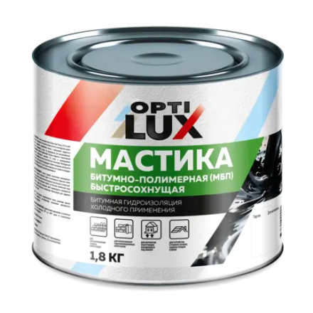 OPTILUX Мастика Битумно-полимерная МБП 1,8кг (ИжСинтез)