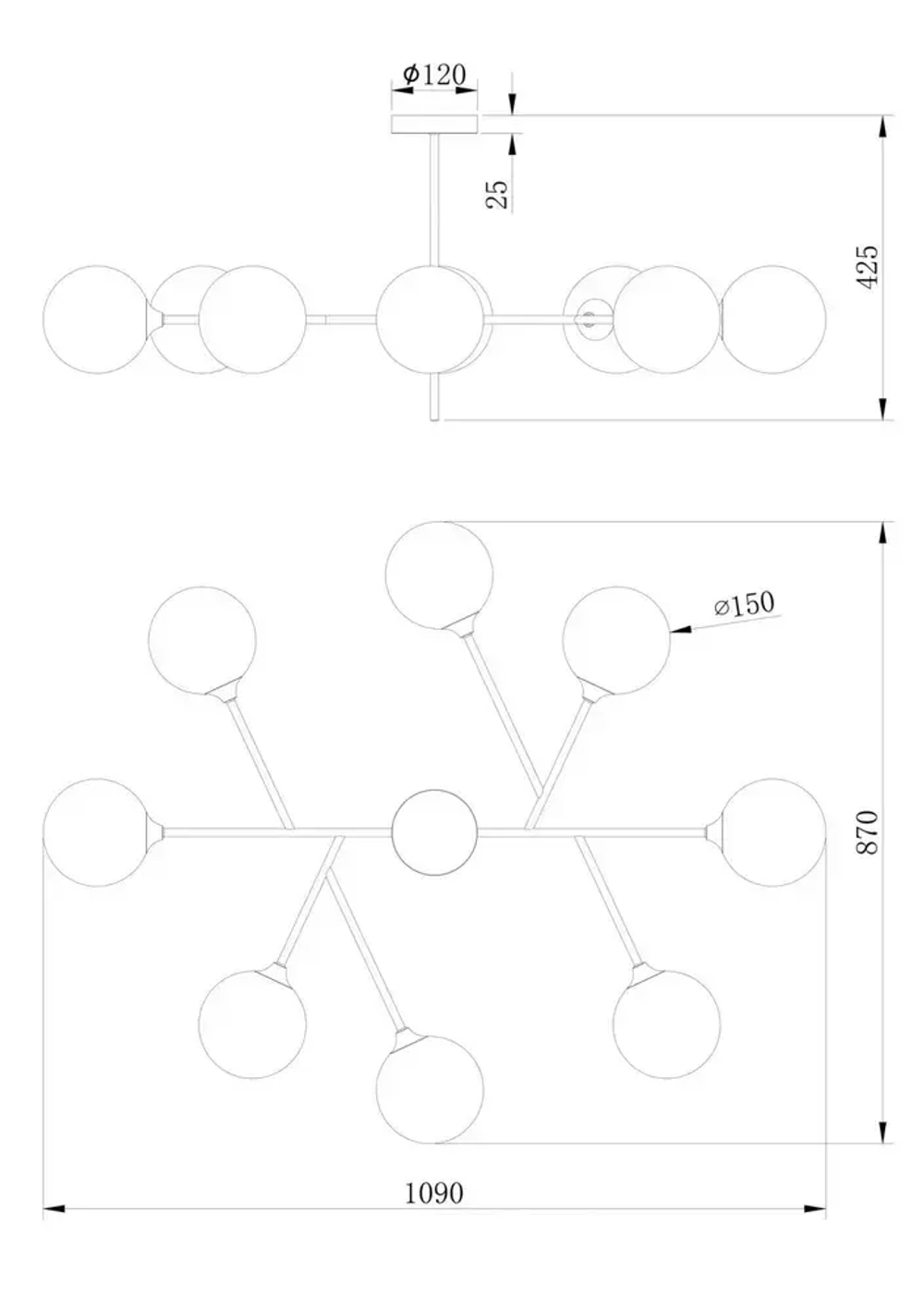 Потолочная люстра Freya Maddison FR5115PL-08BZ