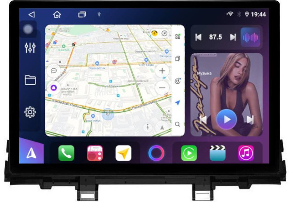 Магнитола для KIA Picanto 3 2017+ - FarCar BX877 монитор 13" 2K QLED на Android 13, TS10, 6+128, CarPlay, 4G SIM-слот