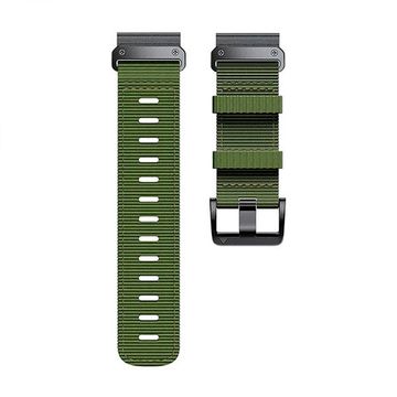Ремешок тактический Tactix 26 мм. для Garmin Fenix 7x / 6x / 5x / 3, Enduro 2 / Tactix 7, Tactix Delta нейлоновый быстросъемный на застежке (Хаки/черная застежка)