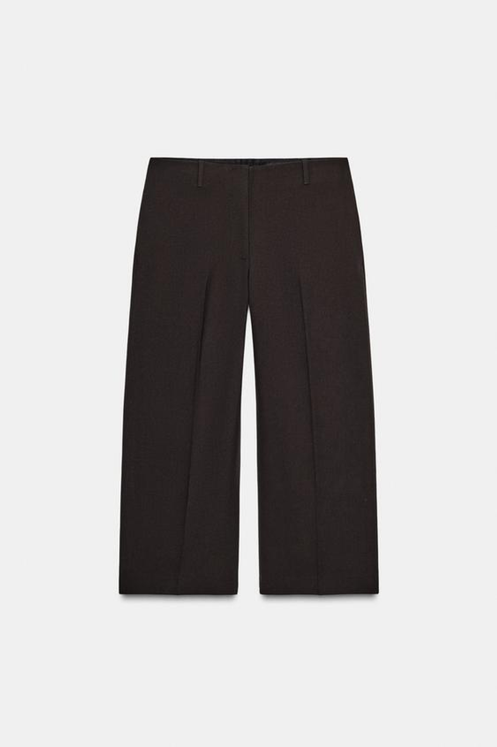 ZARA УКОРОЧЕННЫЕ БРЮКИ — ZW COLLECTION, КОРИЧНЕВЫЙ