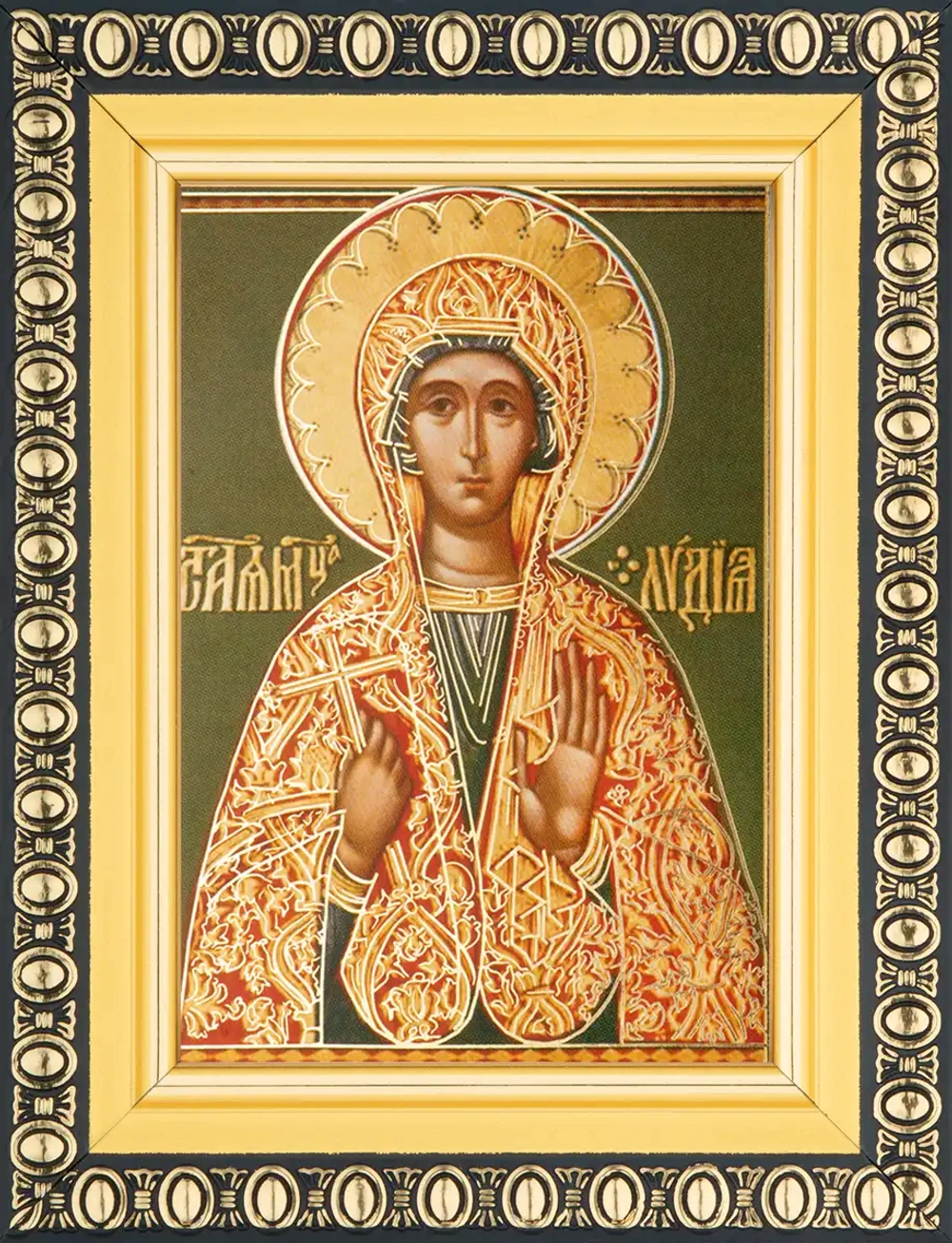 Икона "Лидия Иллирийская" 6х9 в раме 8х11
