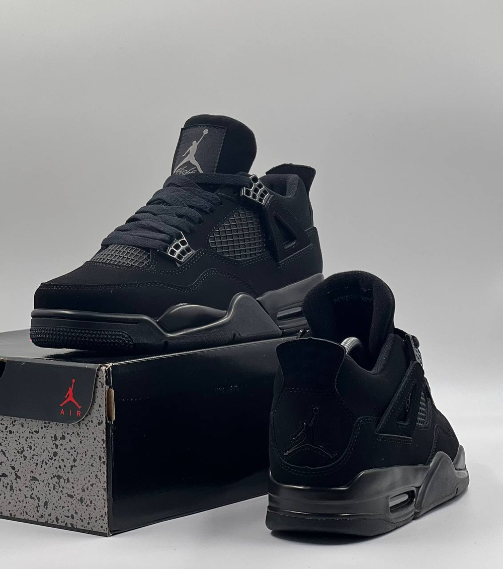Кроссовки Nike Air Jordan 4 Black Cat #A354 (черн.)
