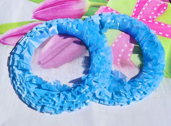 Свадебные кольца для украшения машины, голубые широкие