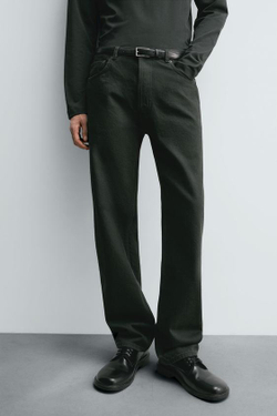ZARA ДЖИНСЫ STRAIGHT-LEG, УТИНО-ЗЕЛЕНЫЙ