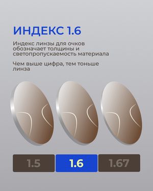 Фотохромная разгрузочная линза Zeiss Digital Lens PhotoFusion X DV Plus Platinum UV 1.6 Brown