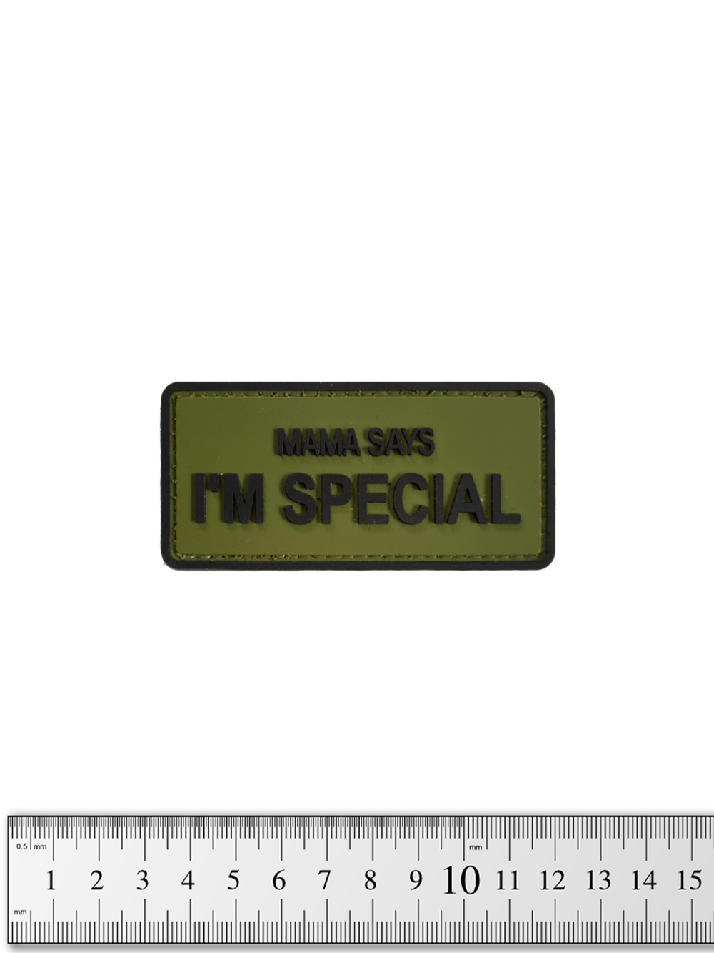 Шеврон Mama Says I'm Special PVC. Олива