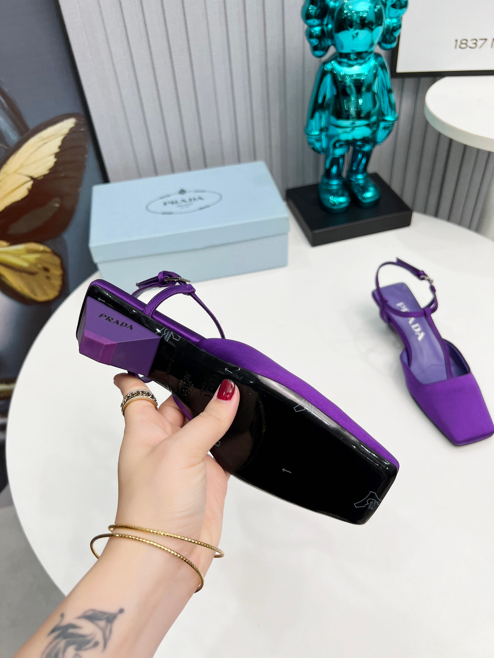 Prada Satin Slingback Pumps