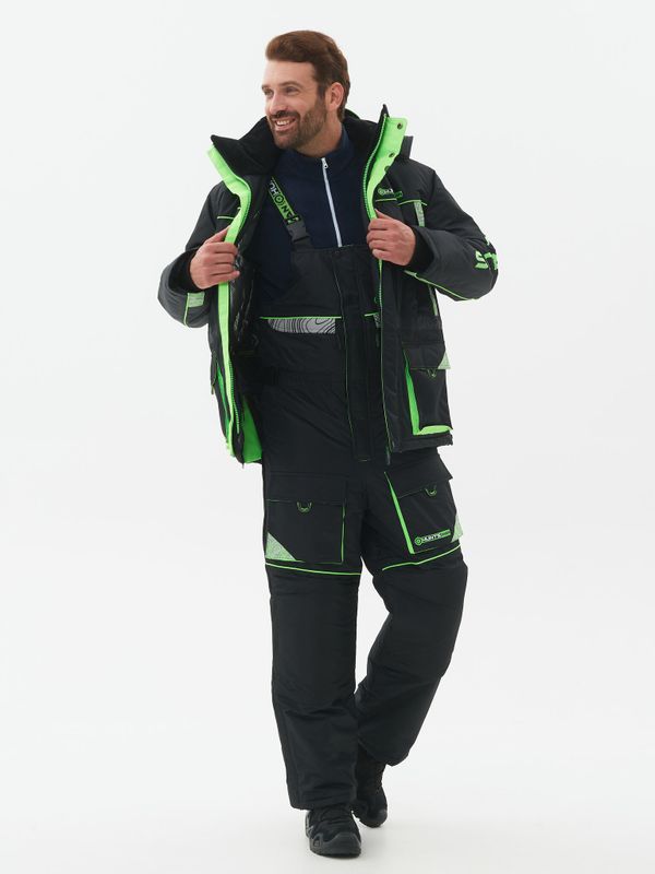 Костюм зимний Elbrus ткань Hit Membrane цвет Черный/Лайм