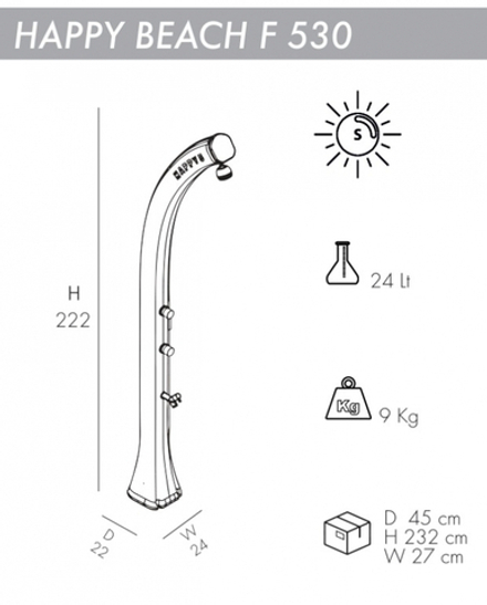 Душ солнечный Arkema Happy Beach F 530, белый