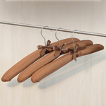 Набор вешалок-плечиков 3шт, мягкие "сатин", цвет шоколад