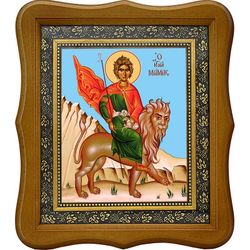 Мамант Кесарийский (Каппадокийский) мученик. Икона на холсте.