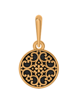 Нательная икона Ангела Хранителя и Матроны Московской из серебра с позолотой.