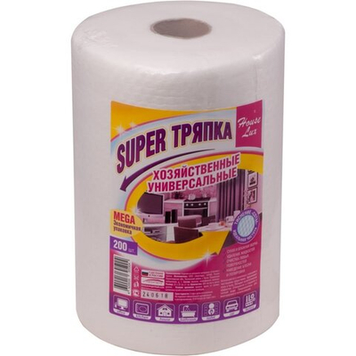 House LUX SUPER Тряпка №200 25*23 спанлейс 45 г/м2 рулон б. соты