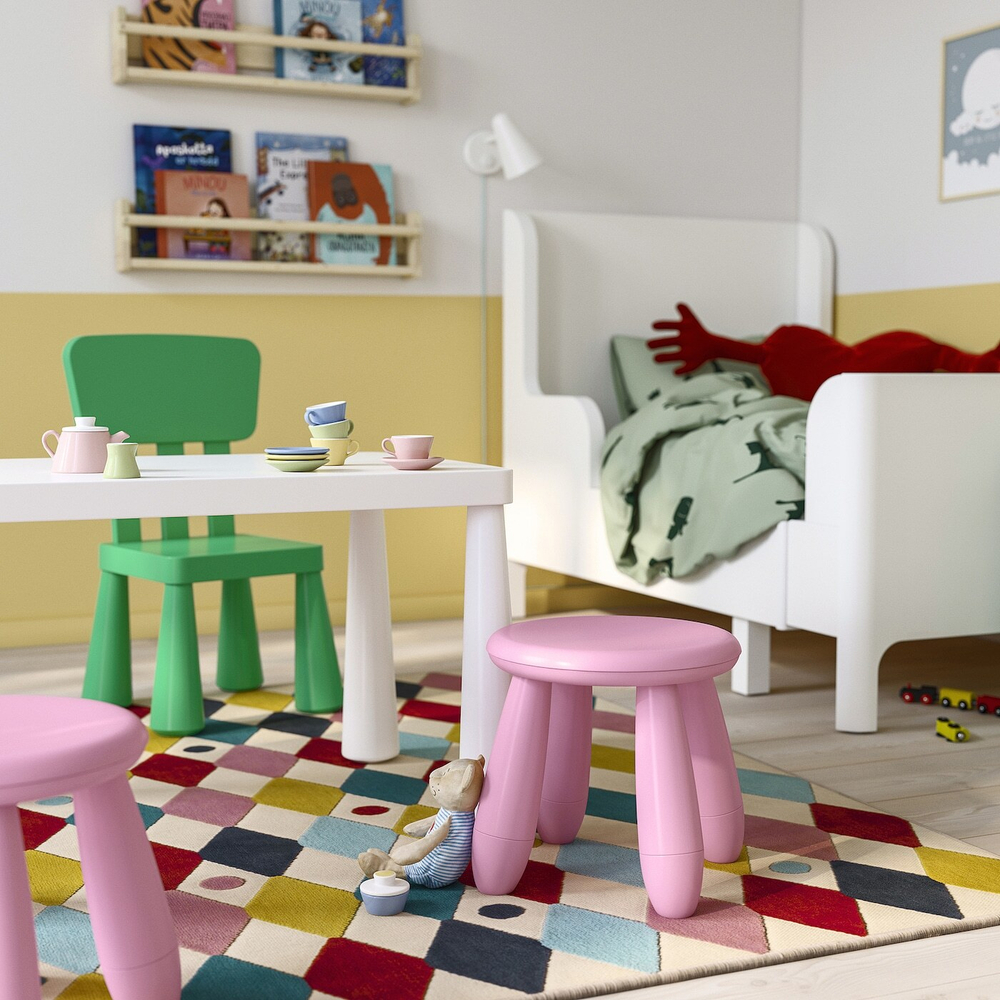 IKEA MAMMUT  (ИКЕА МАММУТ)  -  Детский стул, крытый/открытый/розовый