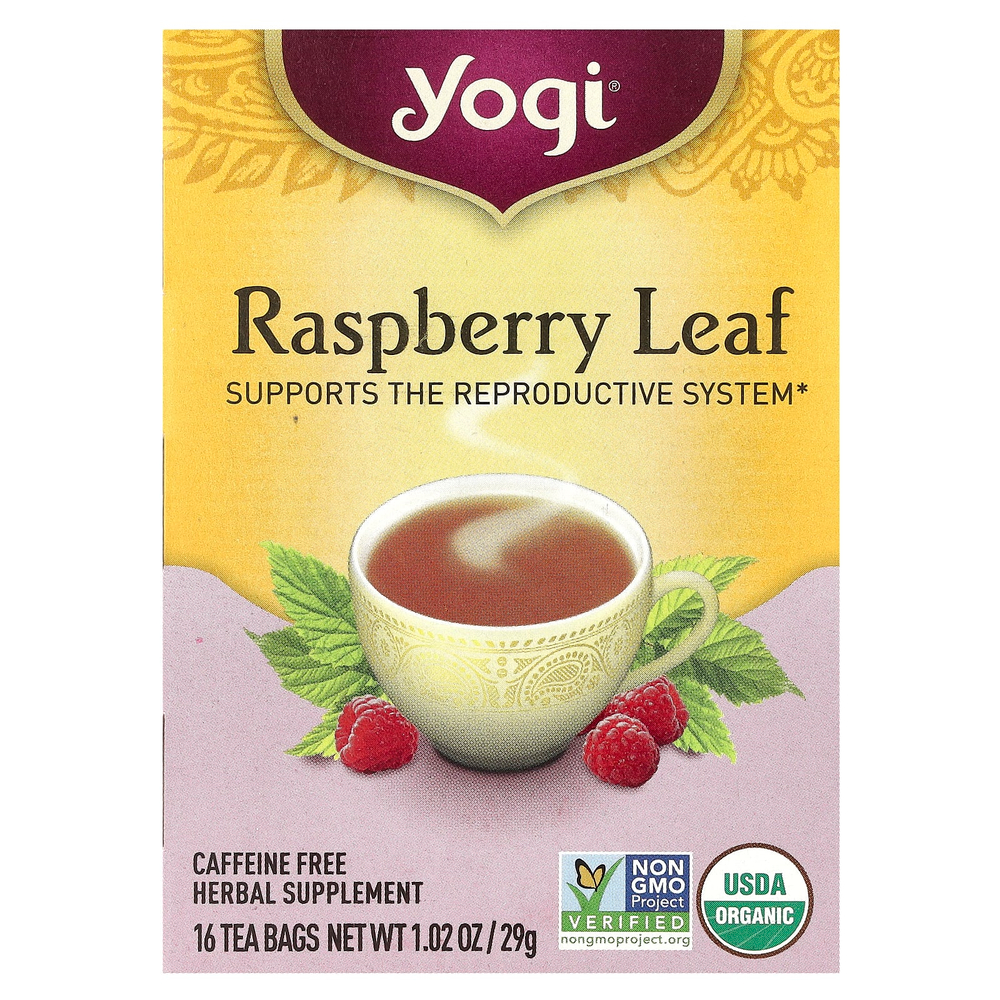 Yogi Tea, листья органической малины для женщин, без кофеина, 16 чайных пакетиков, 29 г (1,02 унции)