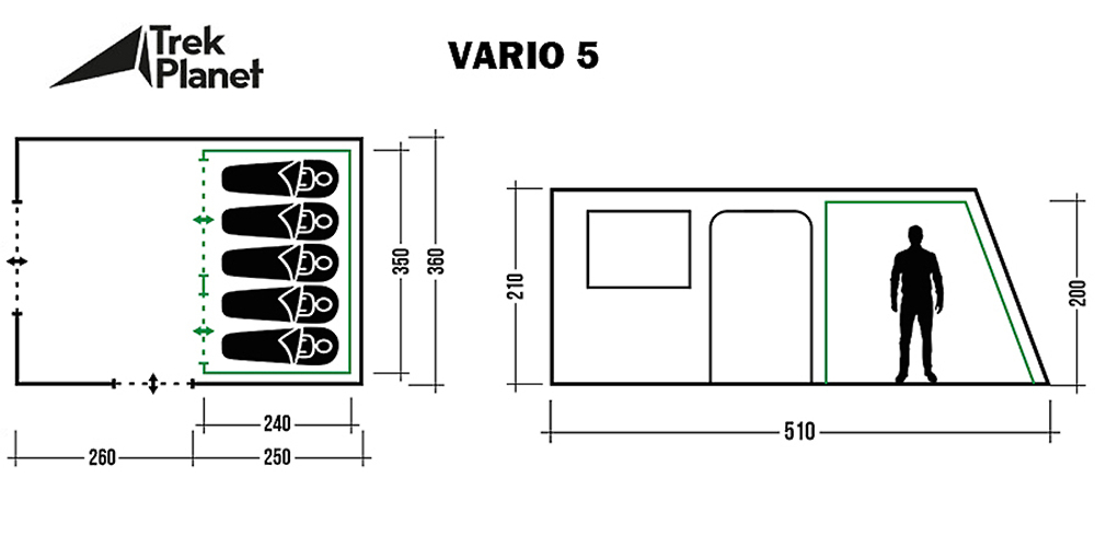 Палатка Trek Planet Vario 5 [70299]