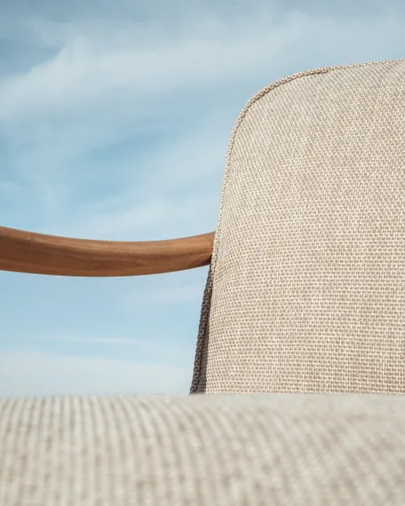 Уличный 2-х местный диван Elunda из тикового дерева и бежевой веревки