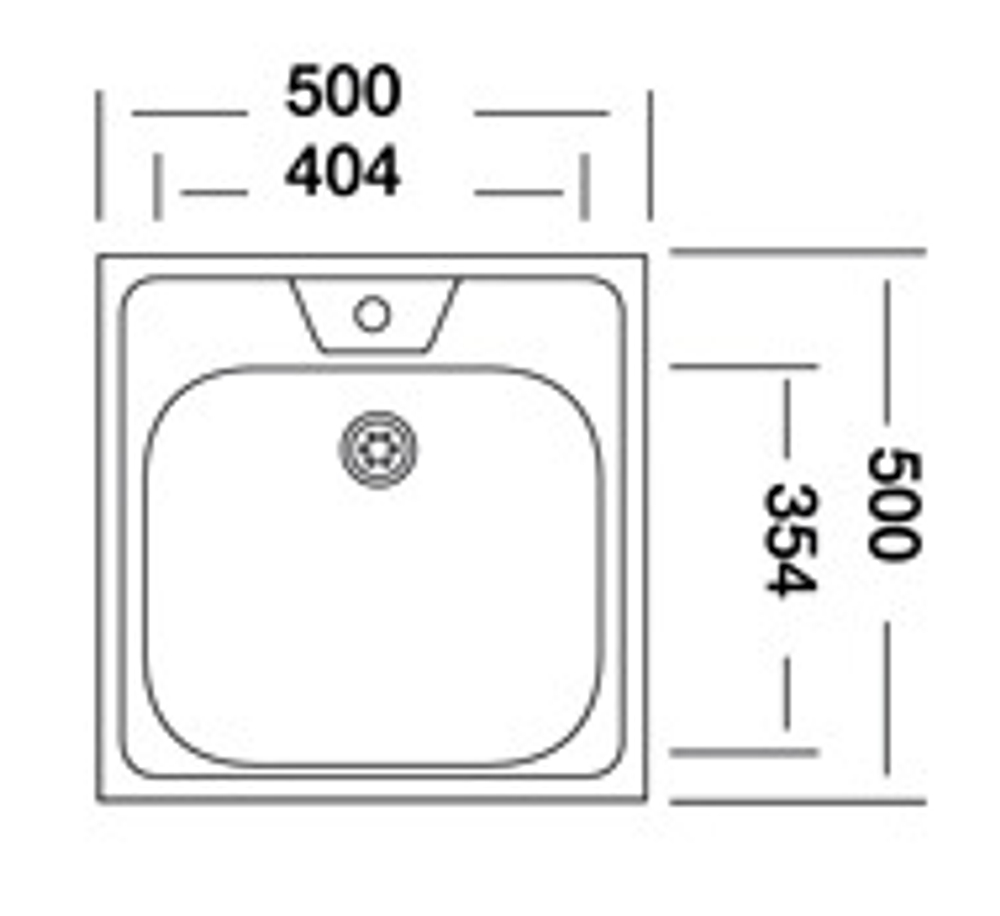 Мойка накладная KromRus EC-207 500*500 0.6*170 матовая