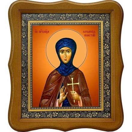 Феодосия Константинопольская преподобномученица, дева. Икона на холсте.