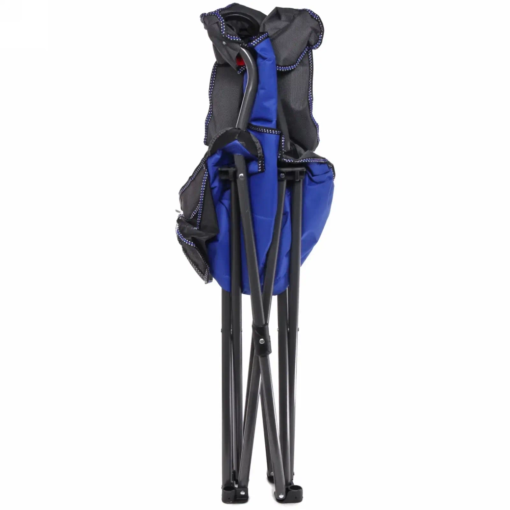 Кресло складное с подлокотниками до 120кг Турист 62*63*95см серо-синее