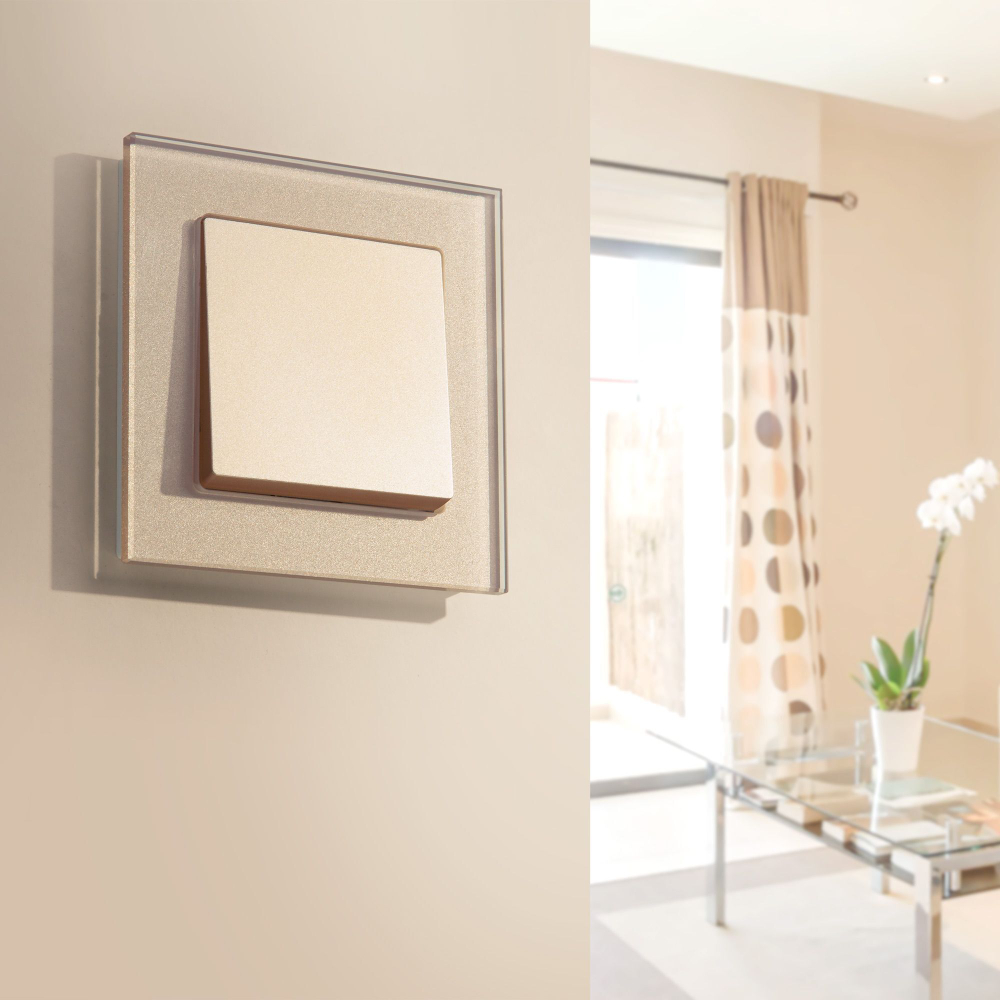 Выключатель одноклавишный (шампань)