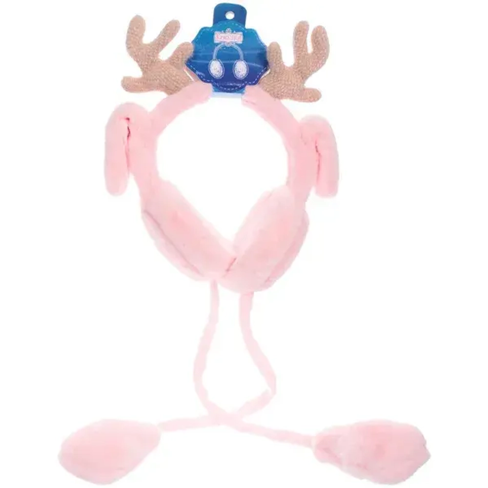 Наушники меховые с двигающимися ушками «Santa's Friend», цвет розовый ( подвес Ultramarine)