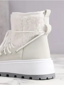 Зимние угги натуральный мех на платформе