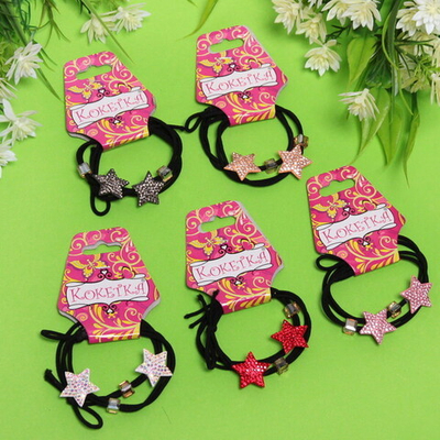 Резинки для волос 2шт «Кокетка - Little gold Звезда», цвет микс, d-5см