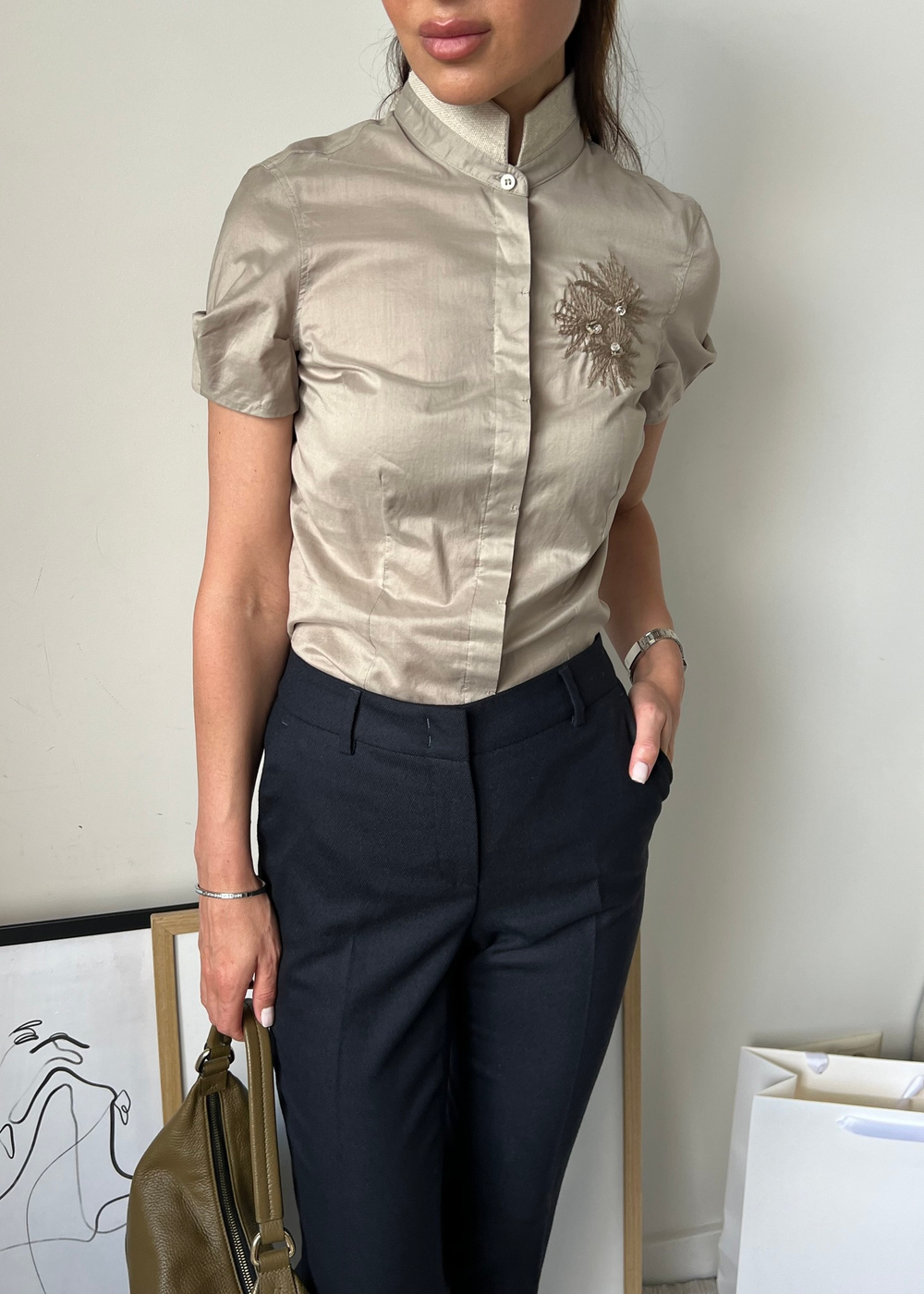 Хлопковая рубашка Brunello Cucinelli, S