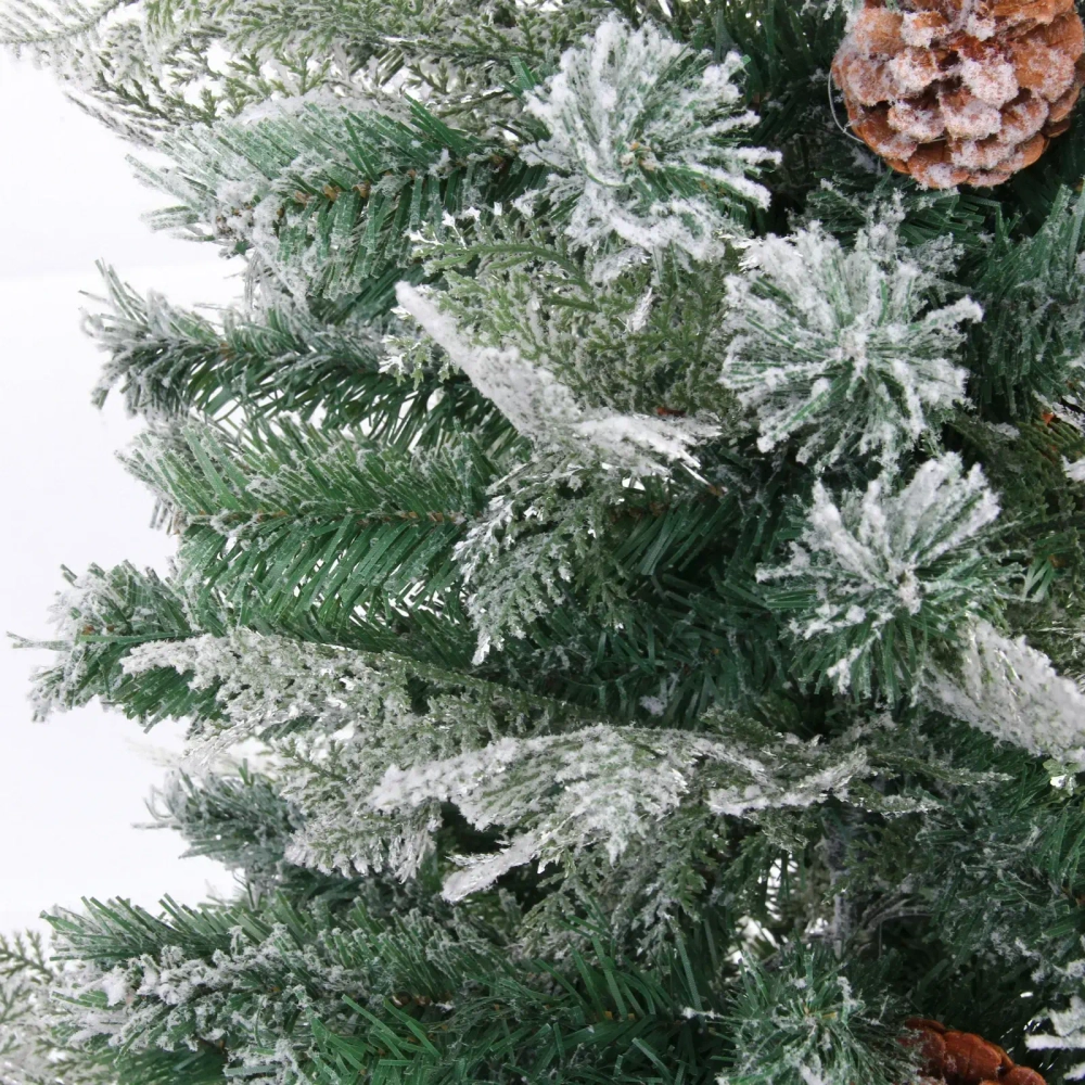 Ёлка «Таинственный лес» 150 см, (460 веток), ПВХ,леска,резина шишки, белое напыление