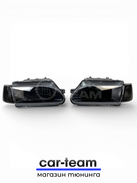 Фары на ВАЗ 2113, 2114, 2115 передние с Bi LED модулями 3.0 дюйма, тонированные поворотники (под ключ)