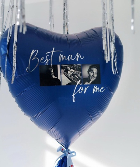 Воздушный шар Синее сердце с фотографиями №2555