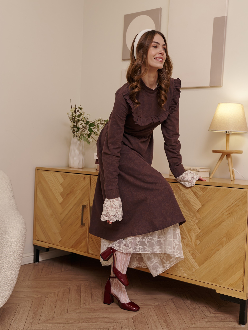 Платье с вшитой манишкой