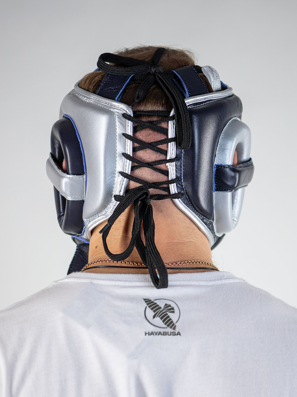 Шлем боксерский LEADERS LS ULTRA с бамперной защитой BL/SIL (синий тёмный/серебристый)