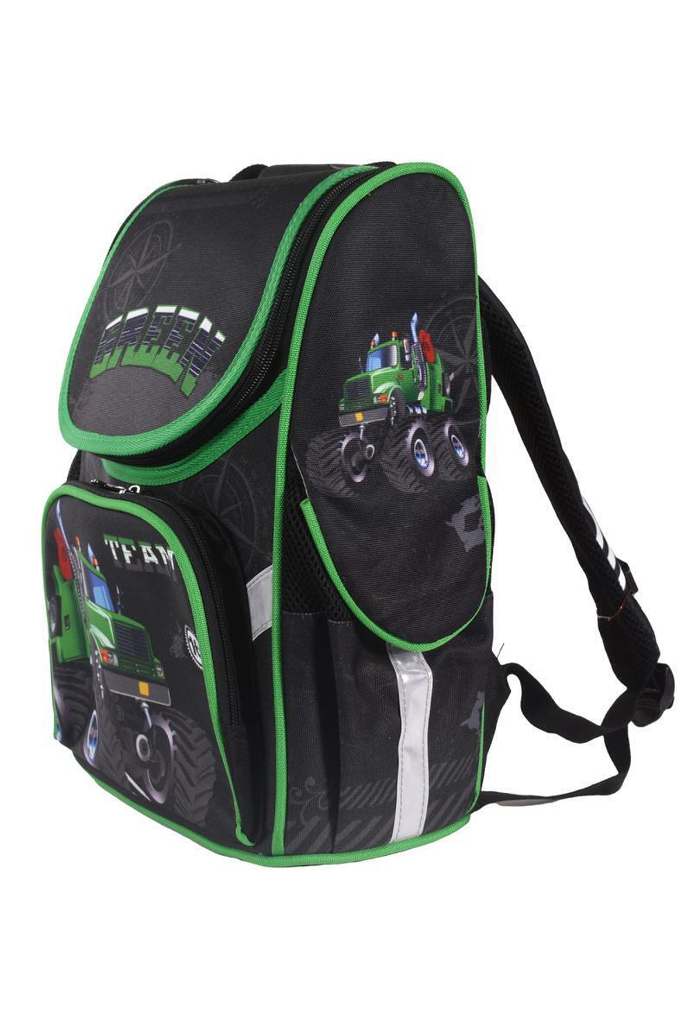 Рюкзак школьн.33*29*16см, ортоп, спинка, машина, 1отделение, 3 кармана,