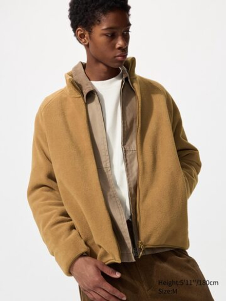 UNIQLO Флисовая куртка на молнии, коричневый