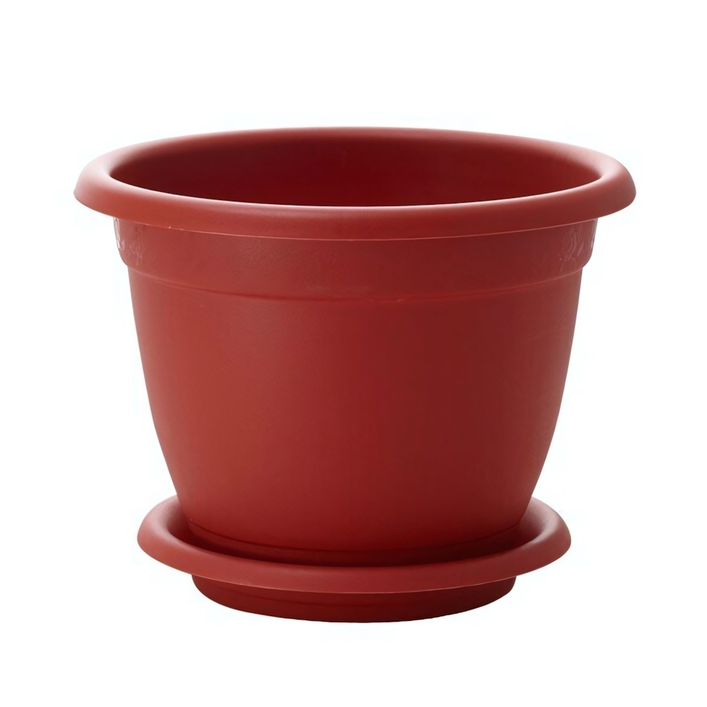 Горшок для цветов Борнео D 430 mm, 25,8л с подставкой №8 терракотовый