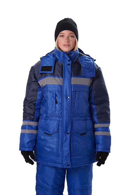 Костюм женский "Зимник" зимний васильковый с т-синим