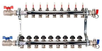 Коллектор Рехау HKV-D 9 контуров для тёплого пола с расходомерами (12080913002)