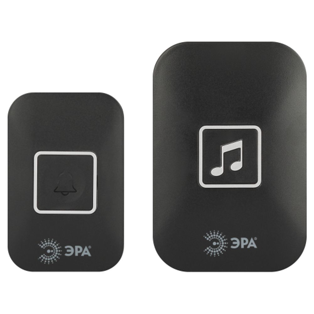 Звонок дверной ЭРА С97 беспроводной, от сети, черный, 60 мелодий