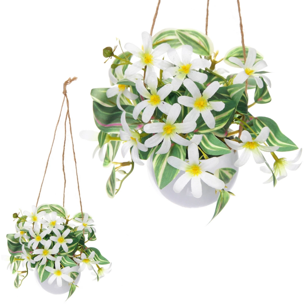 Цветочная композиция «Верона» 16см подвесная в горшке, белые цветы