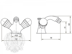 Смеситель для биде Korona Swarovski ML.KRN-4744 схема